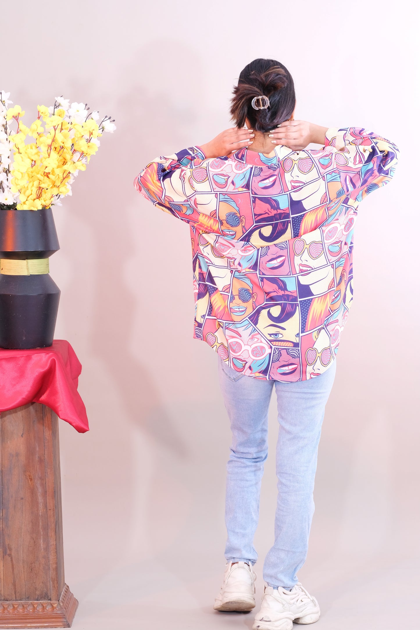 Printed Shirt Faces Print (Cotton)