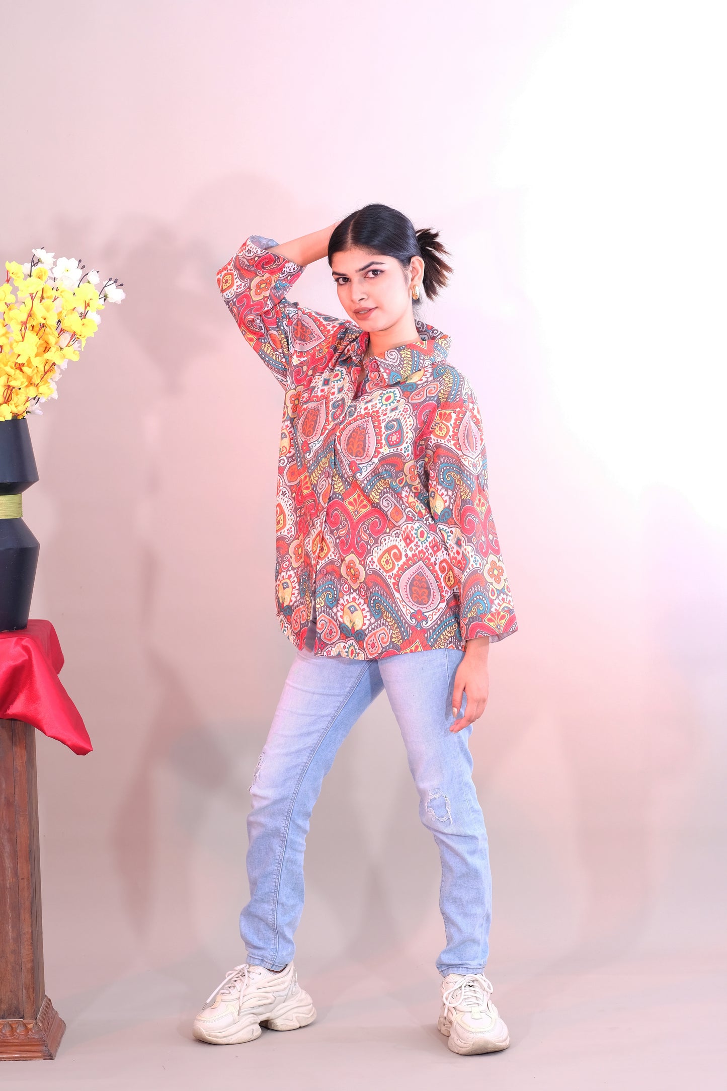 Floral Multicolour Printed Shirt (Cotton)