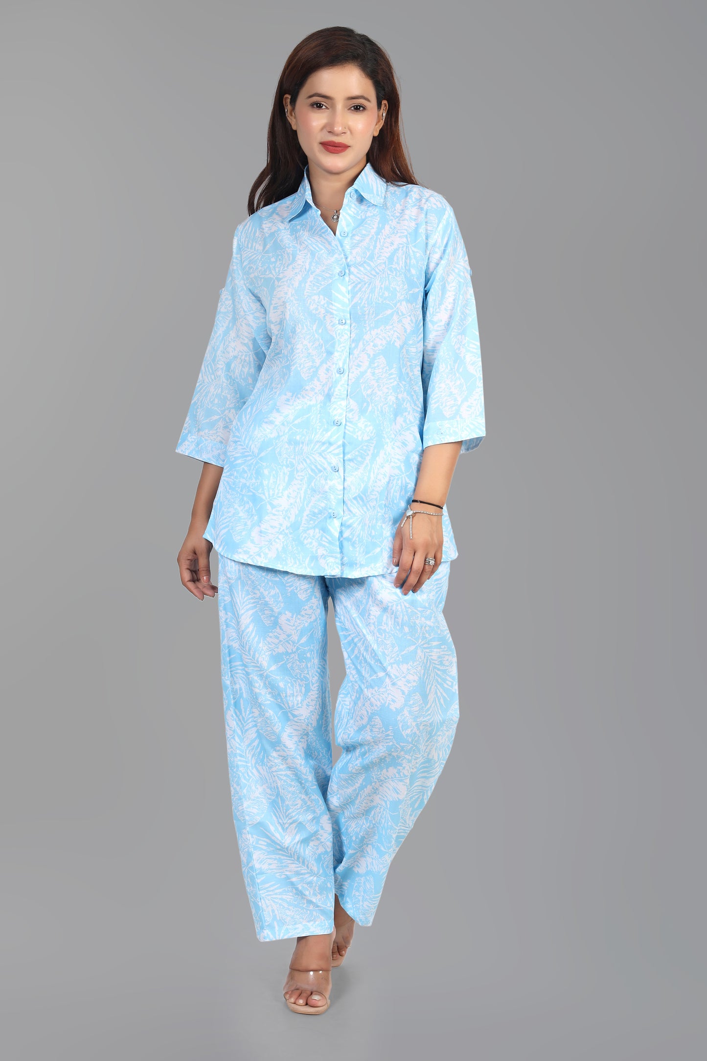 Light Blue Color Cotton Cord-Set