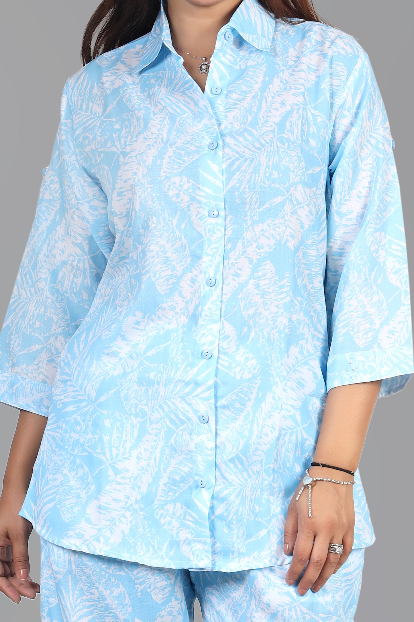 Light Blue Color Cotton Cord-Set