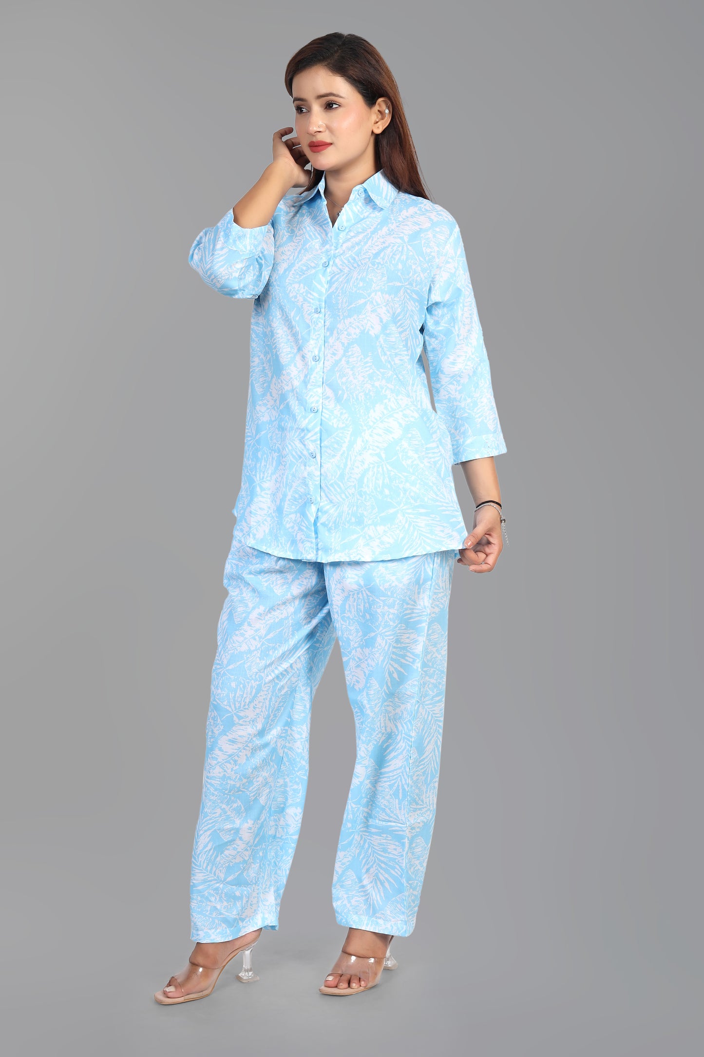 Light Blue Color Cotton Cord-Set