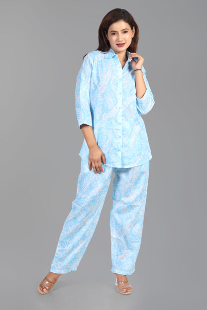 Light Blue Color Cotton Cord-Set