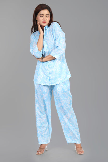 Light Blue Color Cotton Cord-Set