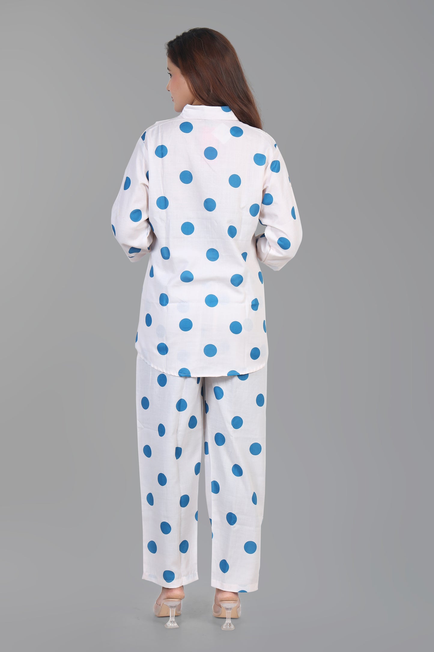 White Polka Dot Cotton Cord-Set