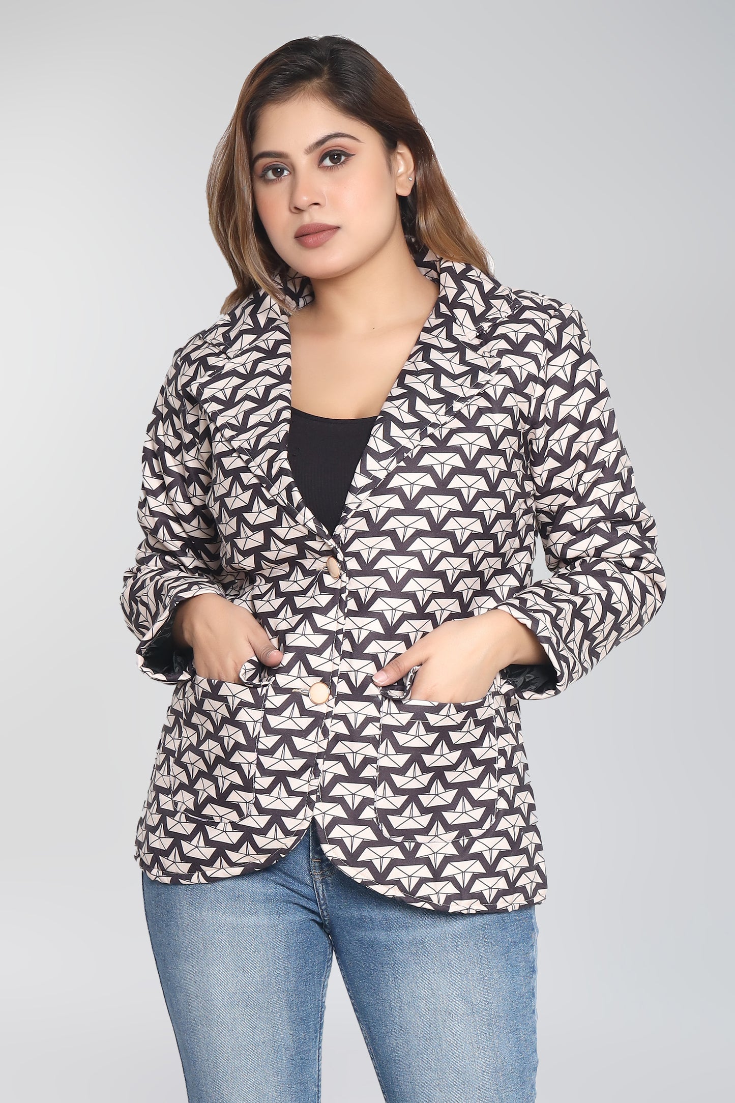 Elegant Formal Printed Blazer