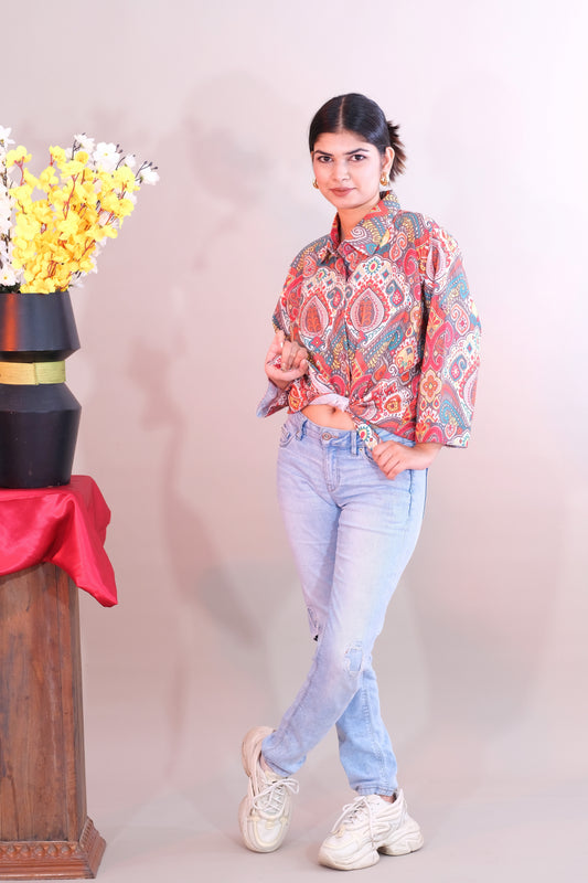 Floral Multicolour Printed Shirt (Cotton)