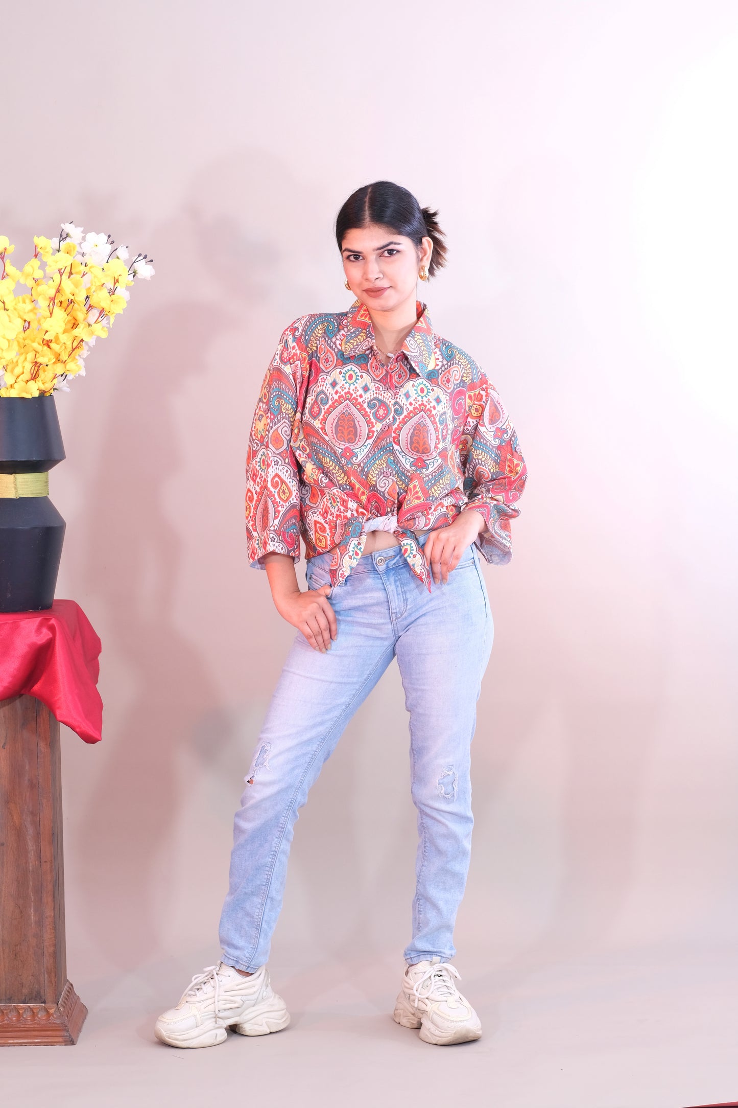 Floral Multicolour Printed Shirt (Cotton)