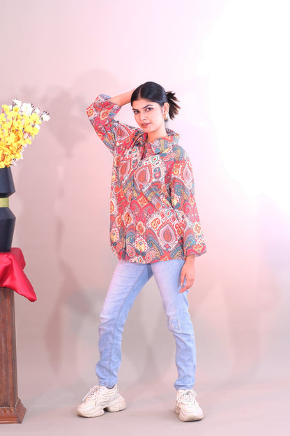 Floral Multicolour Printed Shirt (Cotton)