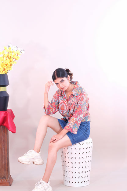 Floral Multicolour Printed Shirt (Cotton)