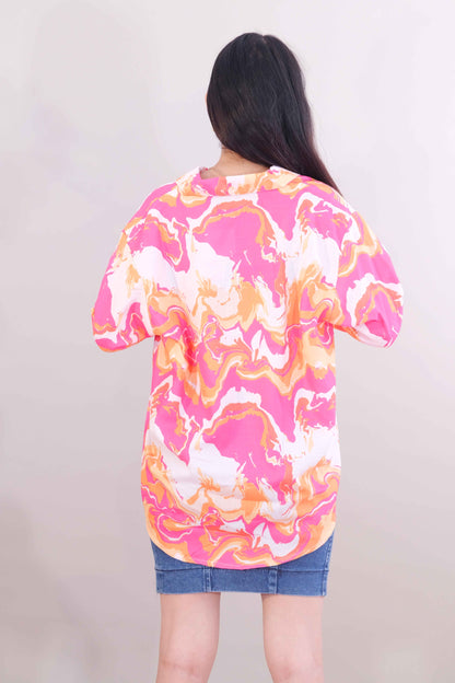 Printed Shirt for Women - Pink (Cotton)