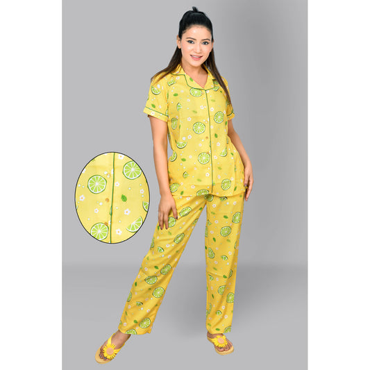 Nimbu Lemon Print Nightwear | Riwaz Trendz