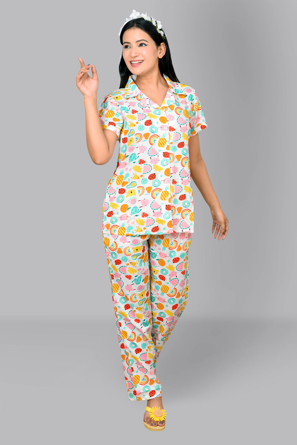 Fruit Print Summer Nightwear for Women