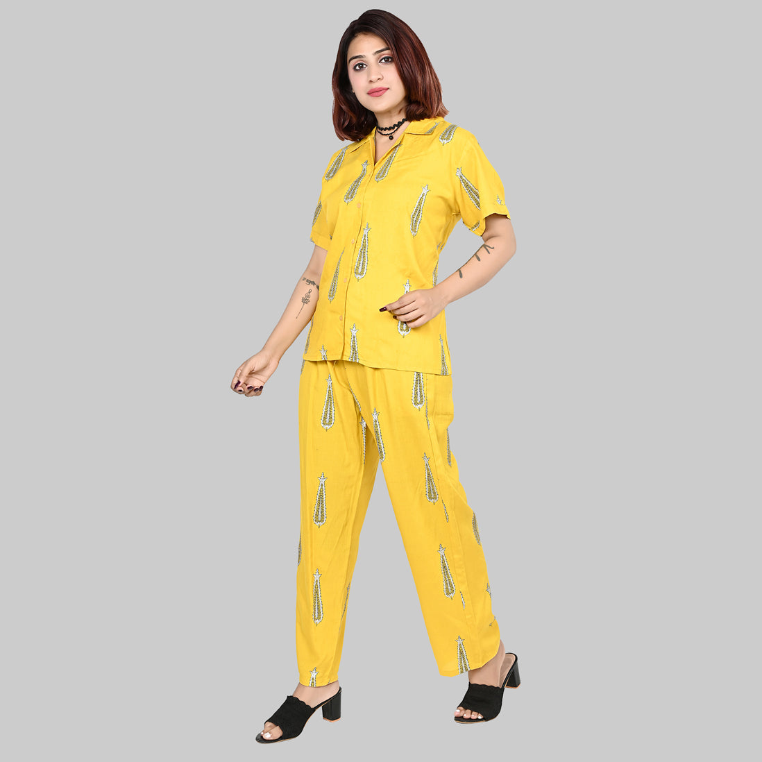 Leaf Print Womens Nightwear | Leaf Print Pajamas