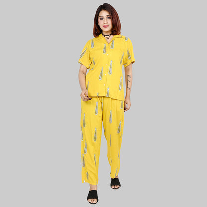 Leaf Print Womens Nightwear | Leaf Print Pajamas